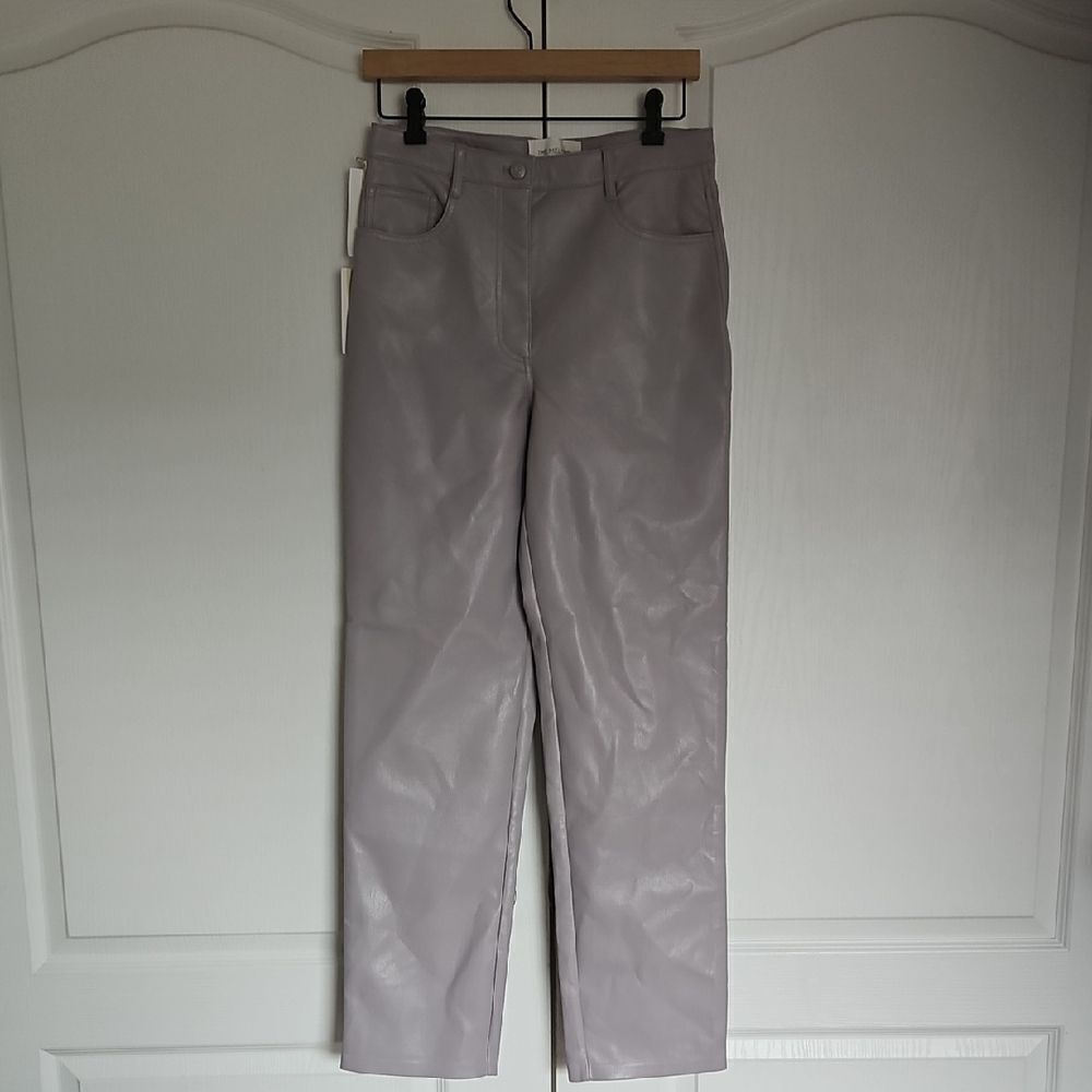 Wilfred Purple Straight Leg Faux Leather Pants